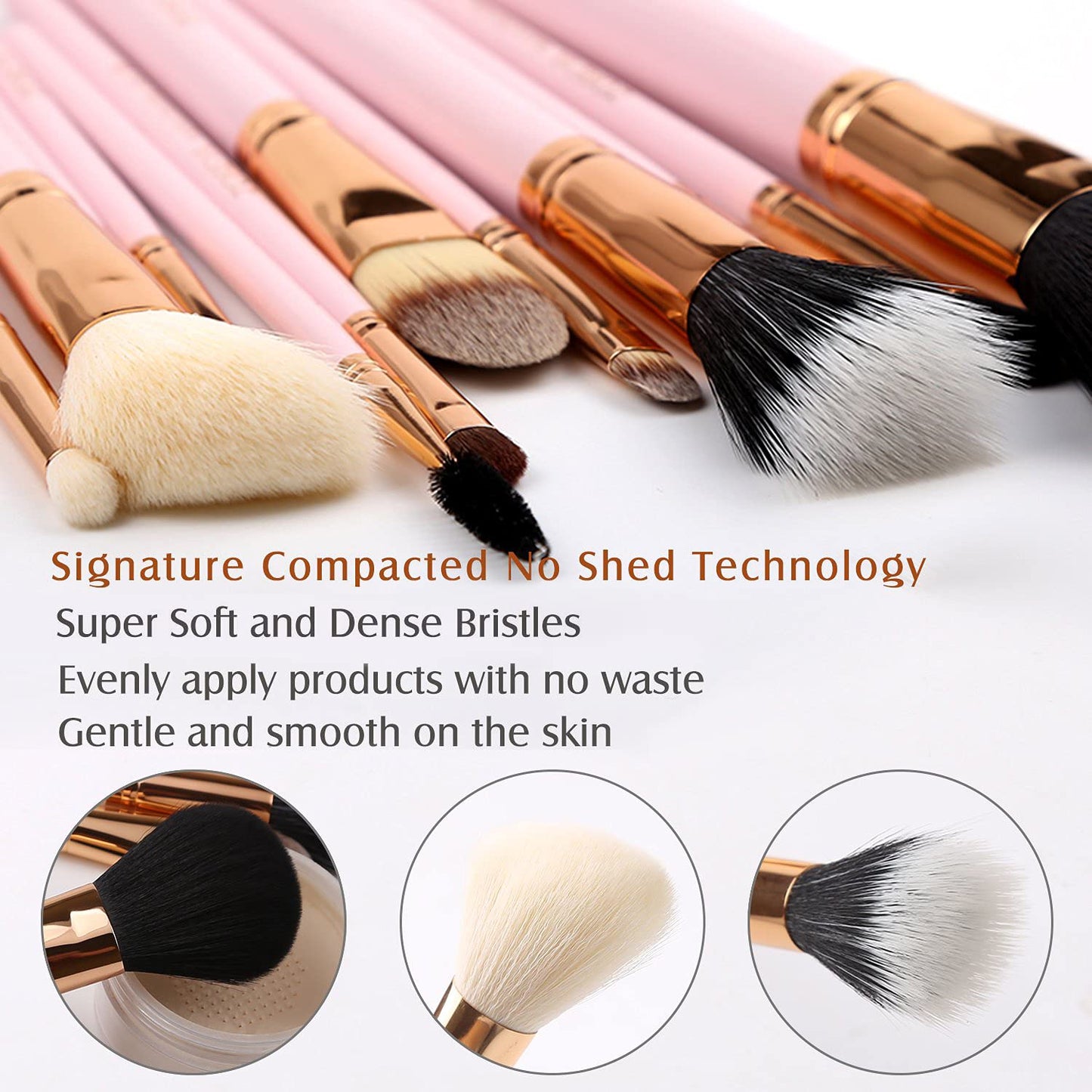 Glowing Pink Makeup Brush Set 