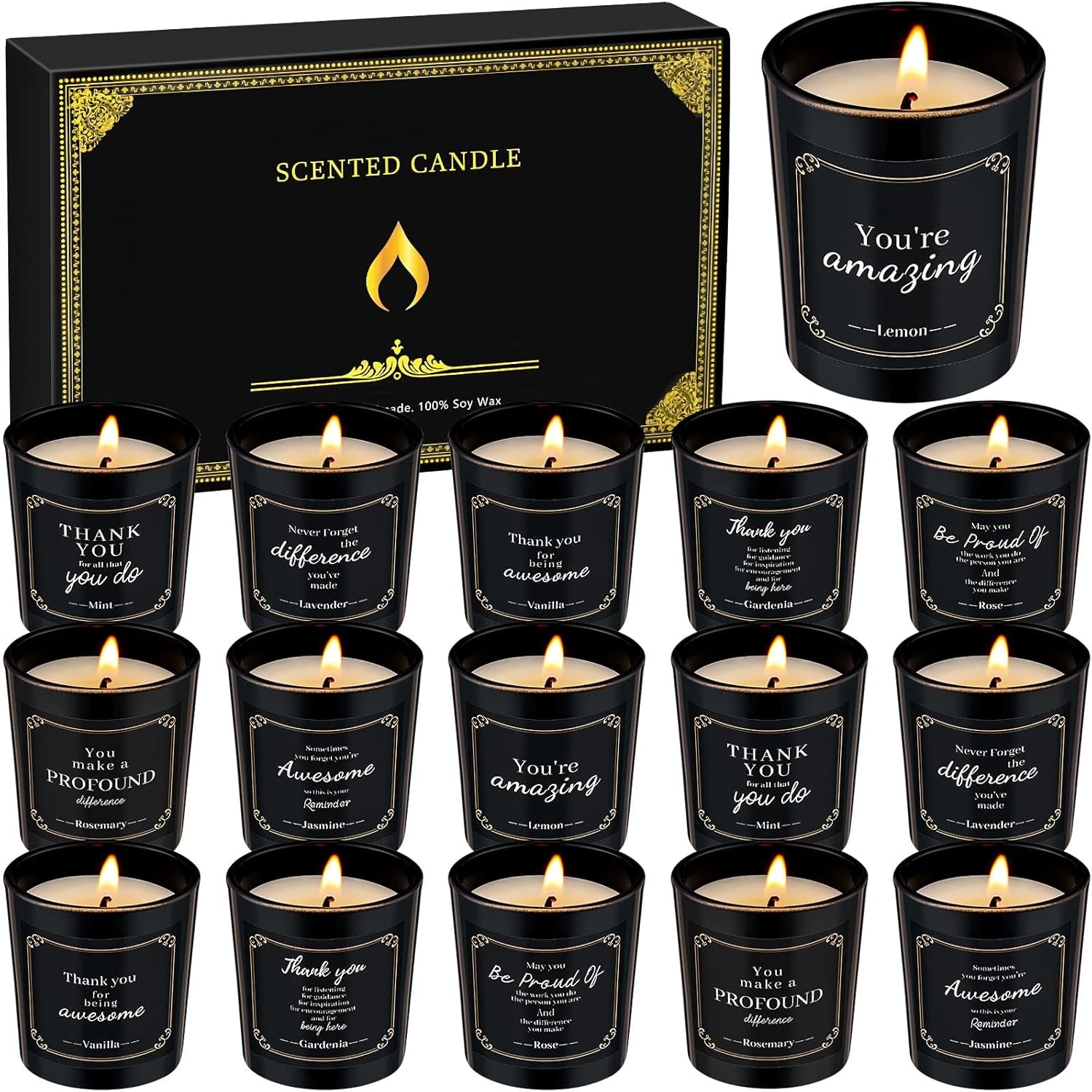 16 Pack Scented Candles