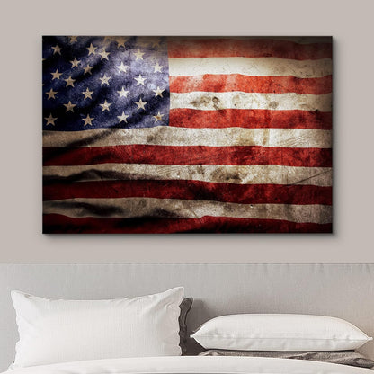 Canvas Art Vintage Retro American Flag 