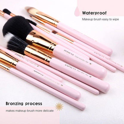 Glowing Pink Makeup Brush Set 