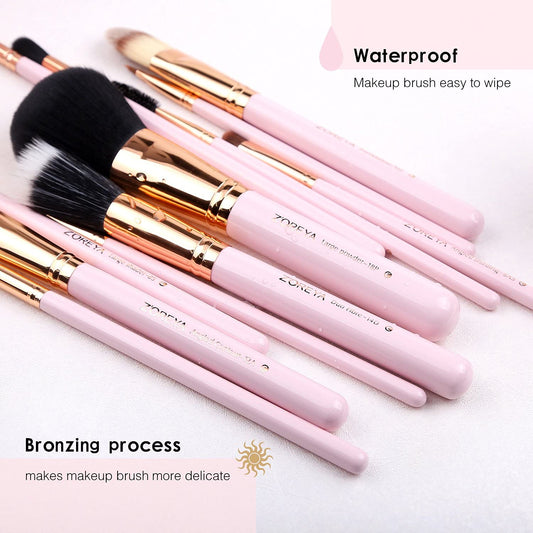 Glowing Pink Makeup Brush Set 