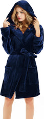 Womens Hooded Fleece Robe