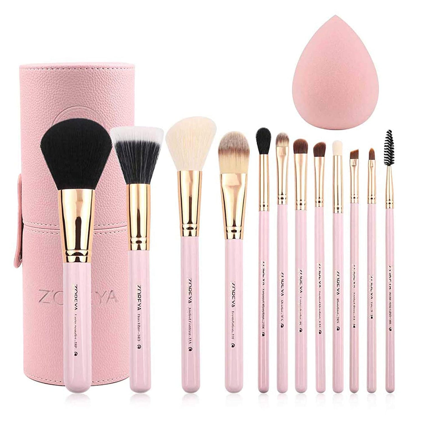 Glowing Pink Makeup Brush Set 