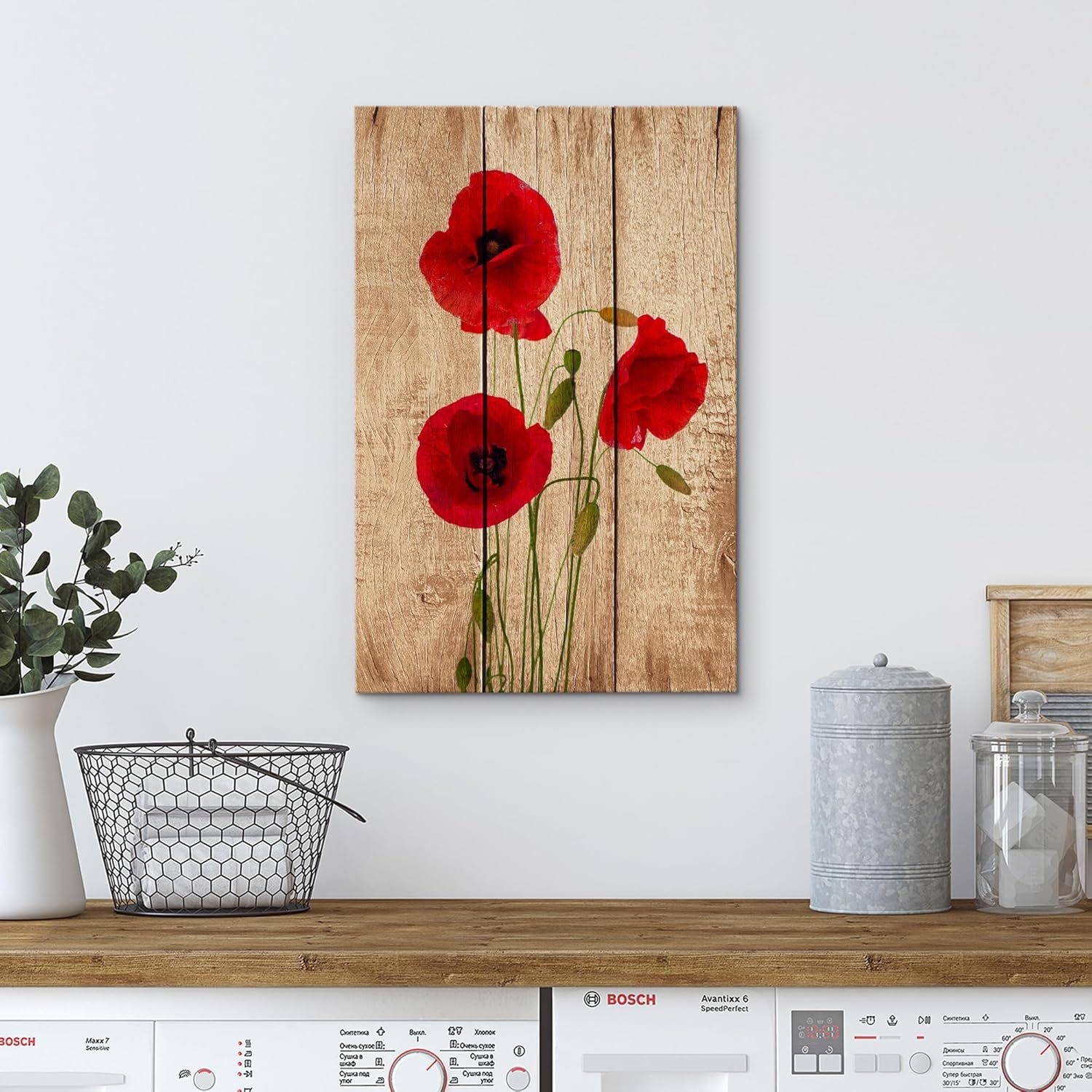 Canvas Print Wall Art Red Poppy Flower 